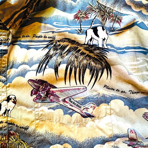 Big Dogs Vintage Men's Flying Dog Short Sleeve Button Down Hawaiian Shirt Sz 3XL - Picture 3 of 9
